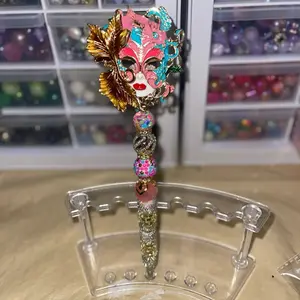 Luxury Rhinestone Pen with Masquerade Mask  Refillable Glam Gift
