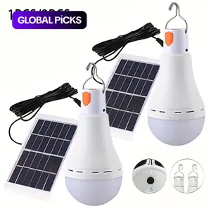Solar-Powered LED Light Bulb, Emergency Light Bulb with 3 Lighting Modes, Portable Night Light for Garden, Camping and Fishing