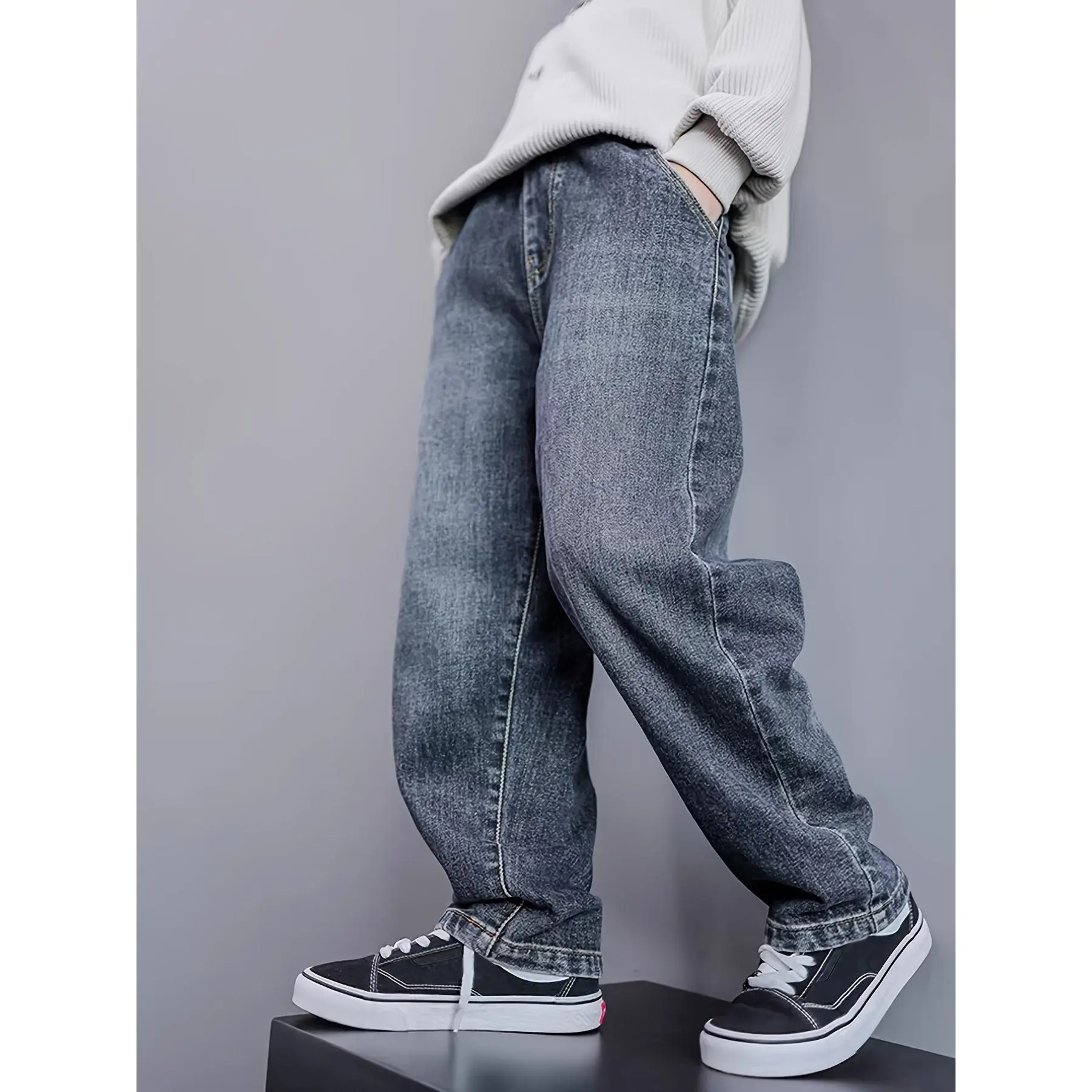 Boys' Heavy-Duty Jeans Pants - Real Denim Long Trousers, Machine Washable Western Style for Casual Attire - Spring/Fall Clothing- Durable Kids' Jeans