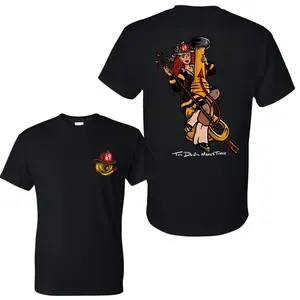 The Devil Makes Three Pin Up Firefighter T-Shirt, 2 Sides, Firefighter 69 Hydrant Graphic Tee