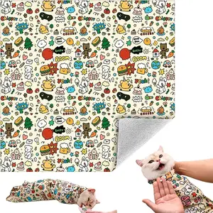 Supetspaw Reusable Cat Grooming Wrap – Washable Anti-Scratch Restraint Bag for Stress-Free Nail Clipping, Face Cleaning, Medication , Multifunctional Care& More |      Also Great for Makeup or Camera Travel Storage