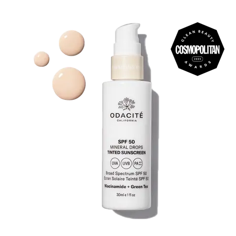 SPF 50 Tinted Mineral Drops • Flex-Perfecting® Sunscreen • Niacinamide + Green Tea Facial Skincare Skin Repair Comfort