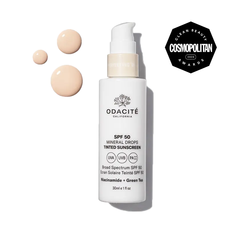 SPF 50 Tinted Mineral Drops • Flex-Perfecting® Sunscreen • Niacinamide + Green Tea Facial Skincare Skin Repair Comfort