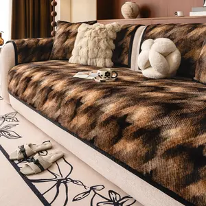 Vintage Leopard Print Plush Sofa Blanket, Soft Non-Slip Couch Cover, Pet Durable All-Season Use, Home Decor Essentials, Soft Sofa Protector