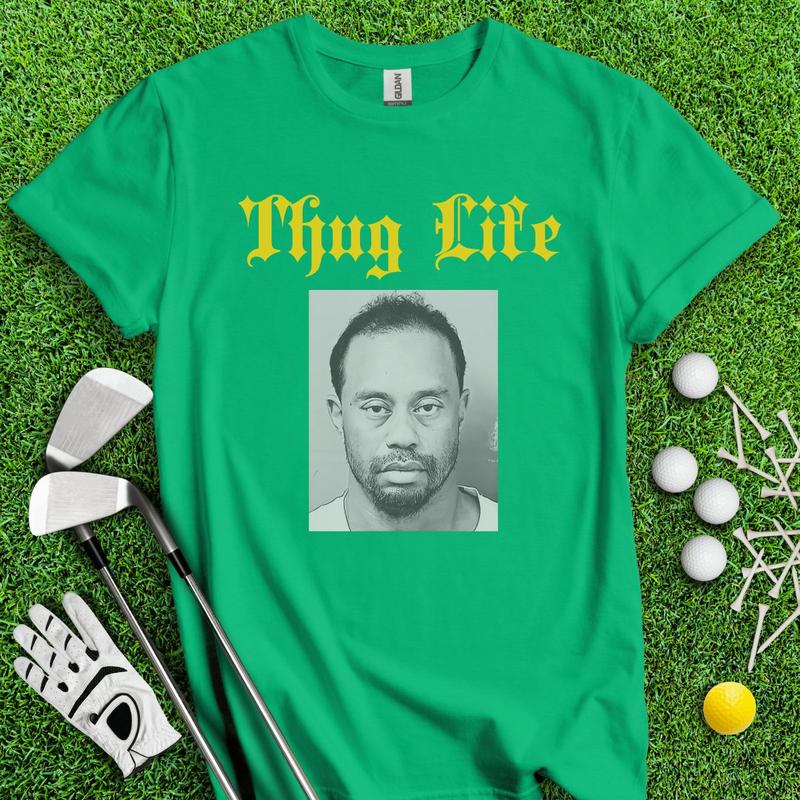 Thug Life - Tiger Woods Mugshot T-shirt, Find Your Unique Style, Dynamic Prints, Men And Women, Classic Cotton, Menswear Top, Unisex