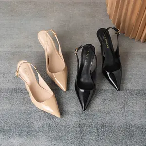 Women's High Heels (Red Sole Design) — Classic Pointed-Toe 7cm Stiletto Pumps; Elegant Patent Leather; Seductive Buckle Style