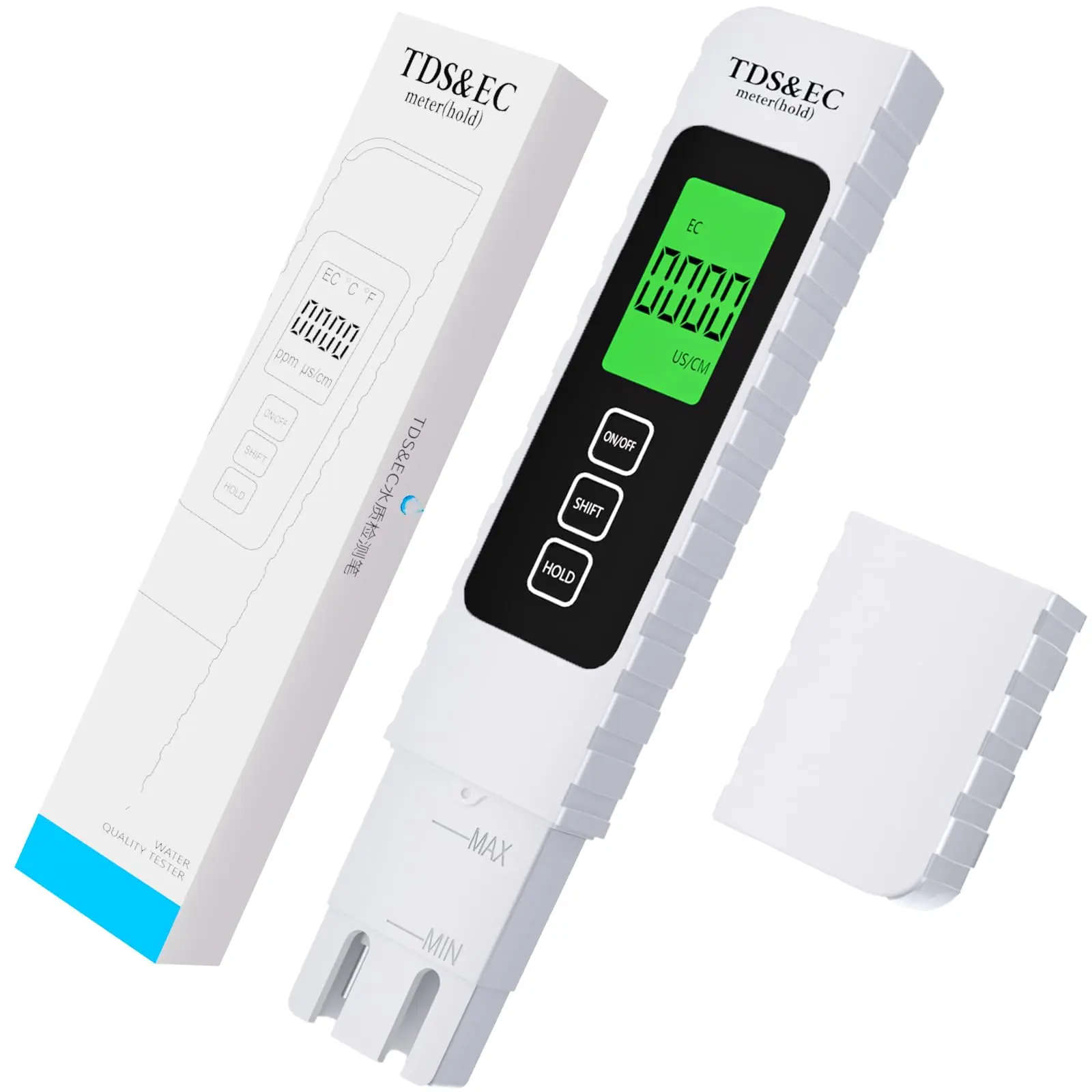 4-in-1 Digital Instant Read TDS Meter - Accurate Water Tester for Measuring TDS, EC, Temperature (°C/°F) - Tap Water, Hydroponics Use