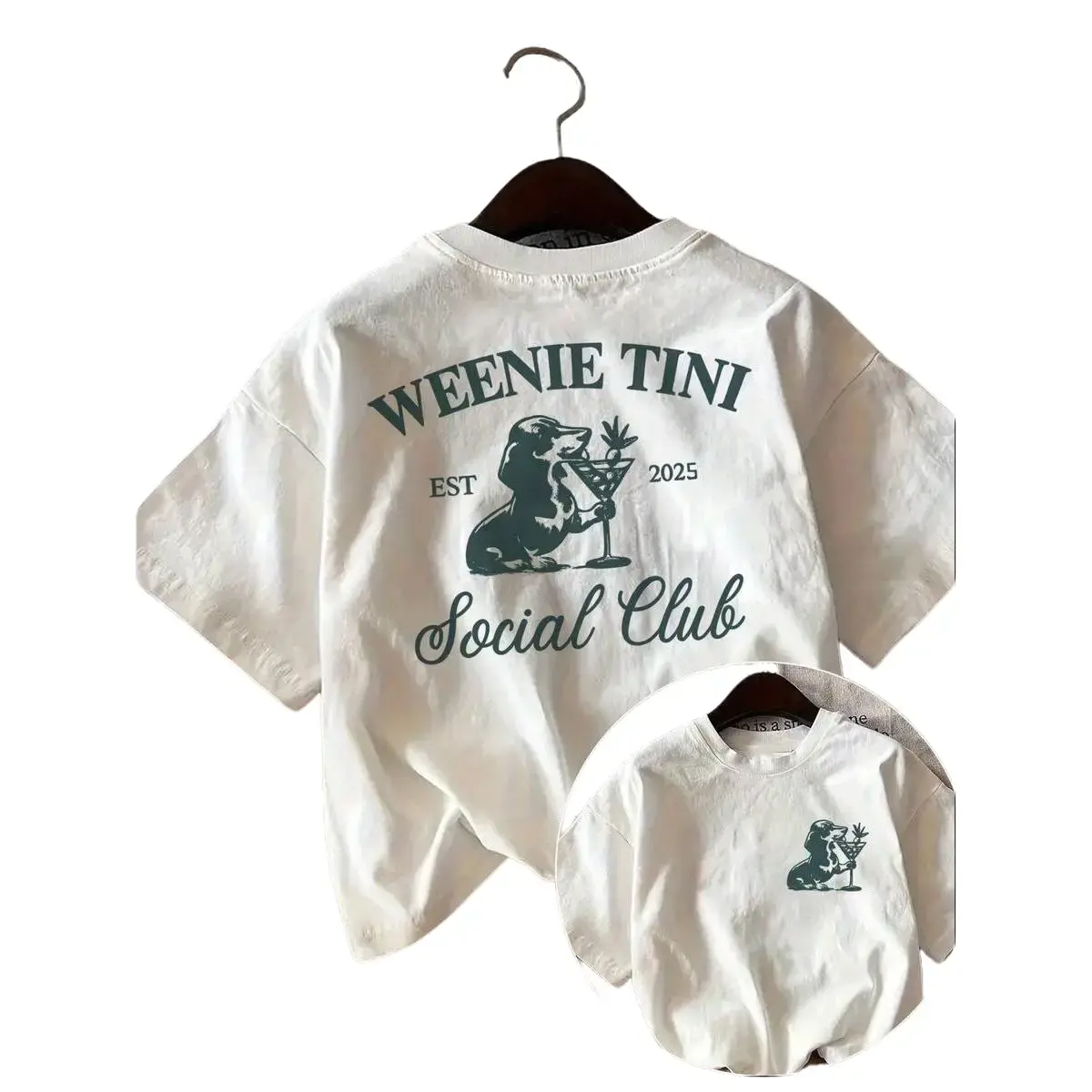 Women's Vintage Dachshund Graphic T-Shirt, Soft Cotton, Casual Street Style, Shortsleeve Round Neck, Loose Fit Essential Party Clothes, Retro, Piece