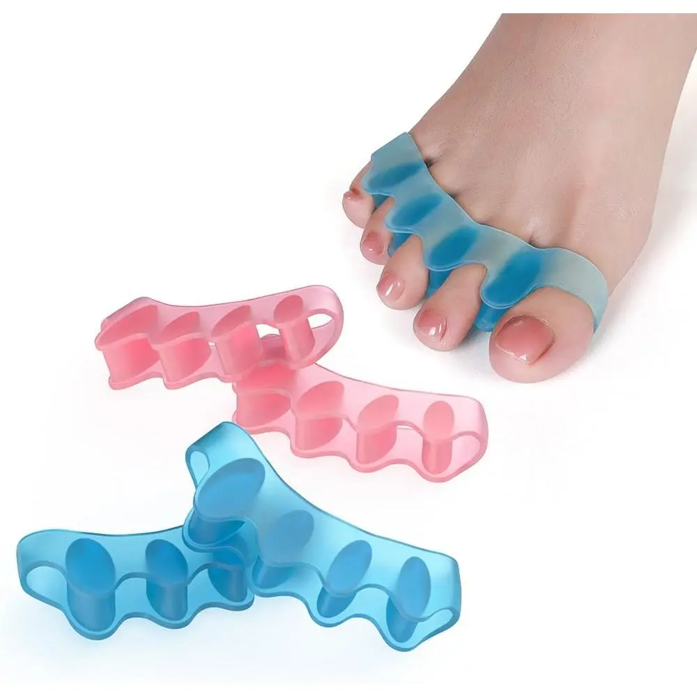 4 Pcs Toe Separator,Bunion Corrector for Women Men Toe Spacers to Correct Bunions Toe Straightener Toe Stretcher Big Toe Correctors Gel Toe Separators (Blue+Pink)