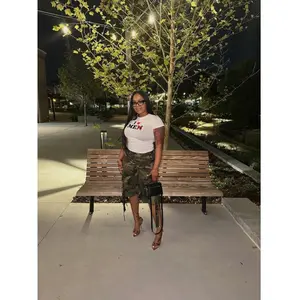 Camo Mami Drawstring Cargo Jorts– Army Green