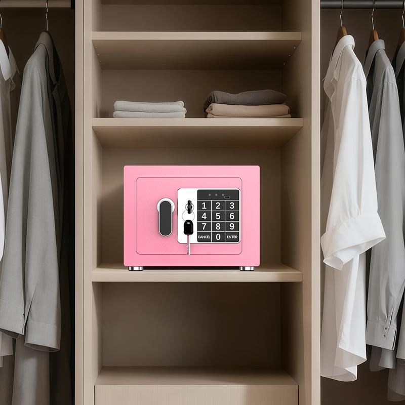 [Pink in Love] RXDSAFE Smart Digital Safe Box for Valentine's Day Gift, Home, Office, Drawer Security Lock Box With LED Light, Alarm System, Keypad, Ideal for Money, Passports, Jewelry,Pink,White,Black, Hidden Closet