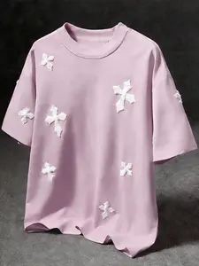 Comfortable Loose Street Style T-Shirt, Cross Design, Geometric, Unisex Casual Fit, Short Sleeve, Round Neck, Graphic Pattern, Streetwear, Top