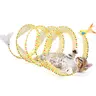 Potaroma Spiral Cat Tunnel Toy - Collapsible Flexible Spring Structure, Travel-Friendly Mesh Toy with Feathers & Gentle Bell, 20in Unfolded for Indoor Kittens, Bird-Enticing Indoor Play Accessory, Supports Mental Enrichment & Encourages Gentle Movement