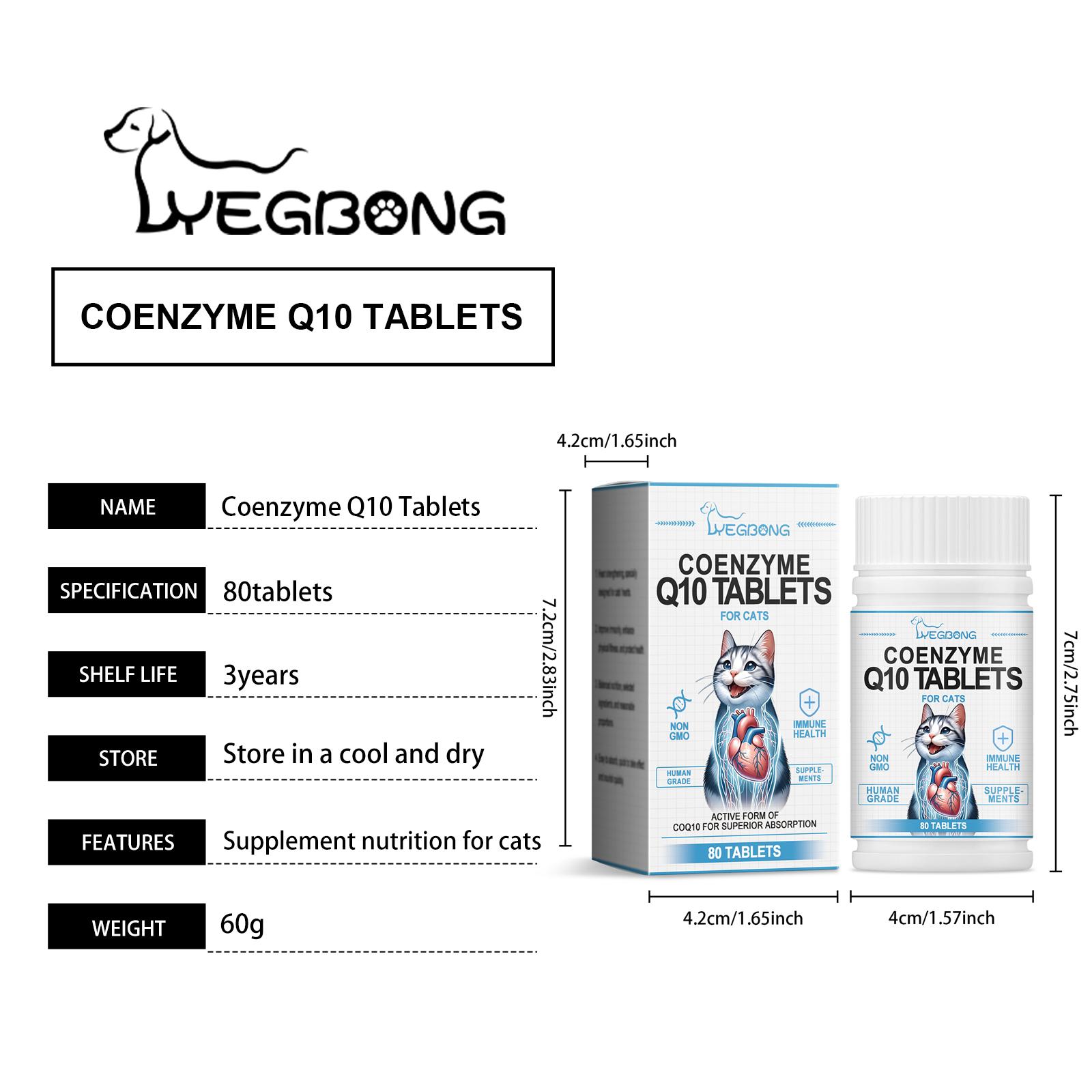 Coenzyme Tablets: A Health and Vitality Guardian  Specialized Coenzyme Q10 Supplement   to Absorb Nutrients.litter pellets, spray, litter tray, litter box, removal