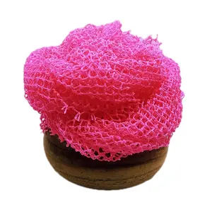 Pink African Exfoliating Net Sponge - Shower Body Scrubber, Smooth Body Sponge for Daily Use Bath