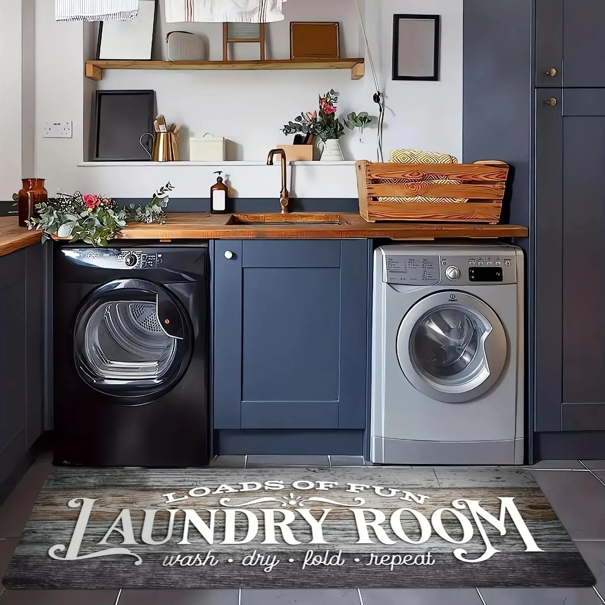 Soft Fluffy Farmhouse Kitchen Rug (50x160cm) - Rustic Home Decorative Rug, Kitchen Floor Protection Home Supply, Farmhouse Kitchen Rugs