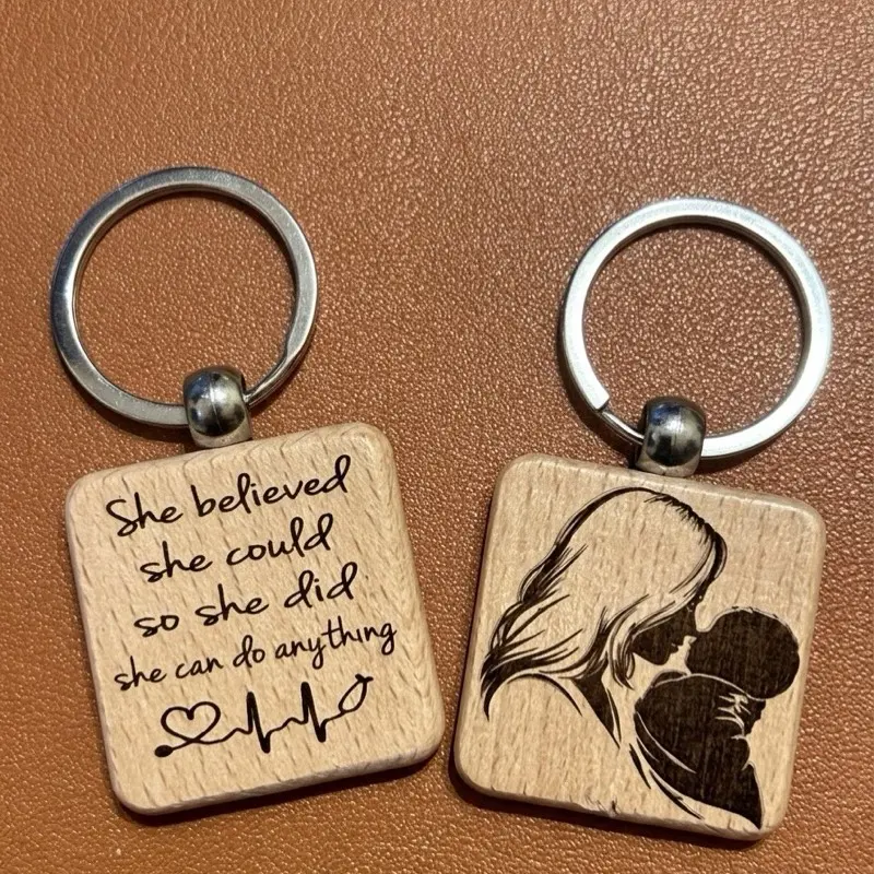 Square engraved keychain