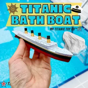 The Titanic Toy Company 8" Assembled Bath Boat for Kids - Historically Accurate Toy Ship Cake Topper