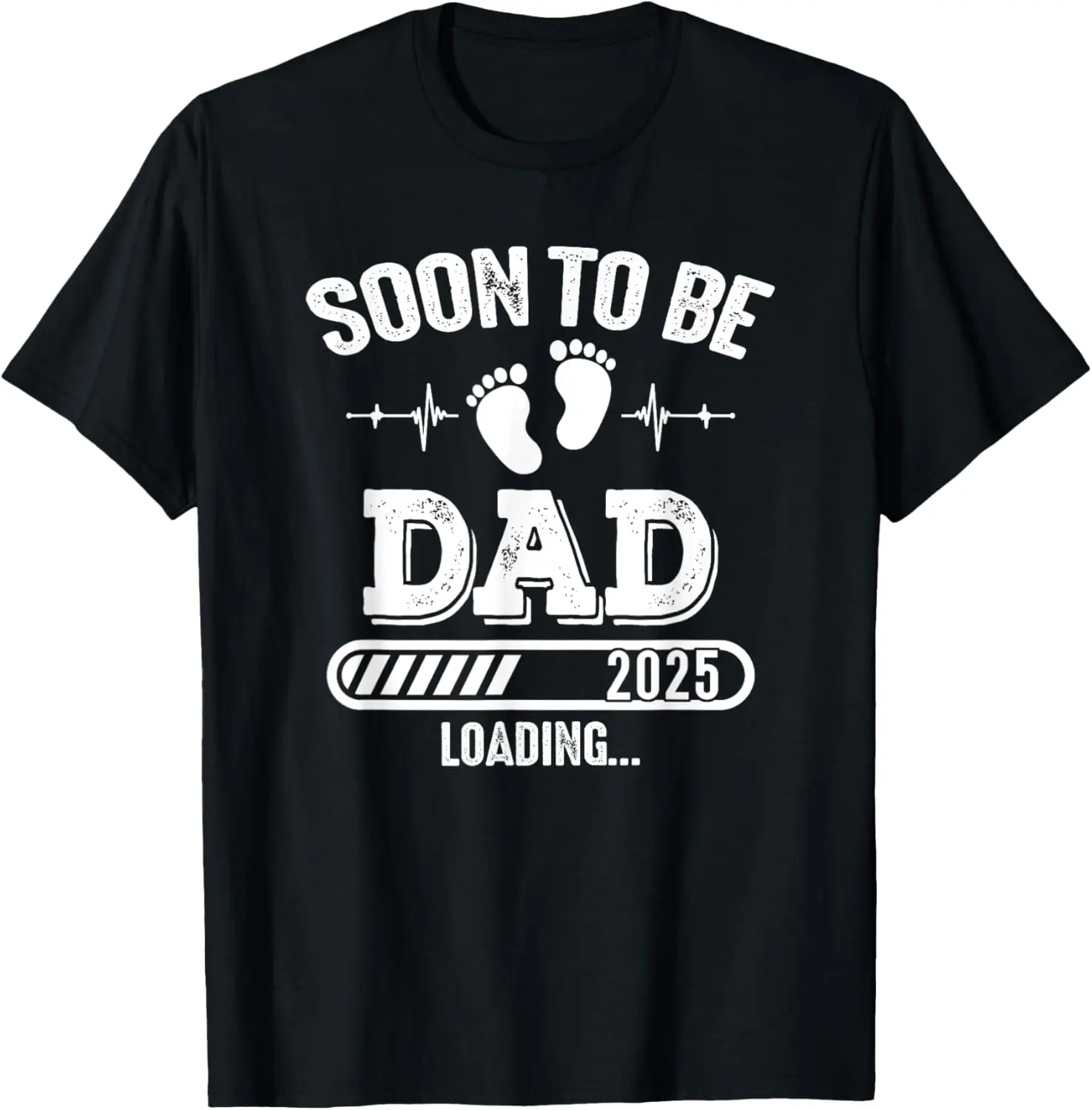 Women's 100% Cotton Casual Everyday Streetwear Round Neck Short-Sleeve Graphic T-Shirt - 2025 Soon-to-Be Dad Pregnancy Announcement Loading Top for Father's Day Gifting
