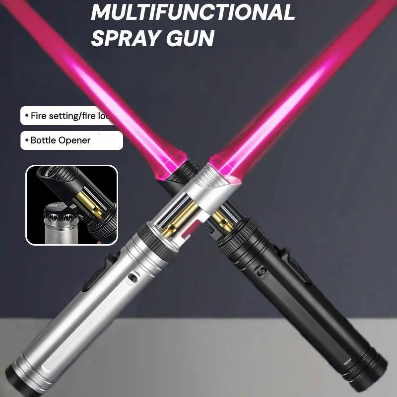 Multi-Function High-Temperature Torch Lighter with Built-In Opener, Suitable for Outdoor Cooking, Kitchen/Barbecue Use, Comes in Gift Box (Fuel/Butane Not Included)
