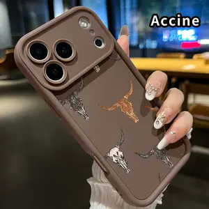 Bovine Skull Tapestry Soft Phone Case for iphone 17 Pro Max 16 Plus 15 14 13 12 11 XR Air E Silicone TPU Scratch-resistant Rugged Durable Phone Cover Gift for Boy