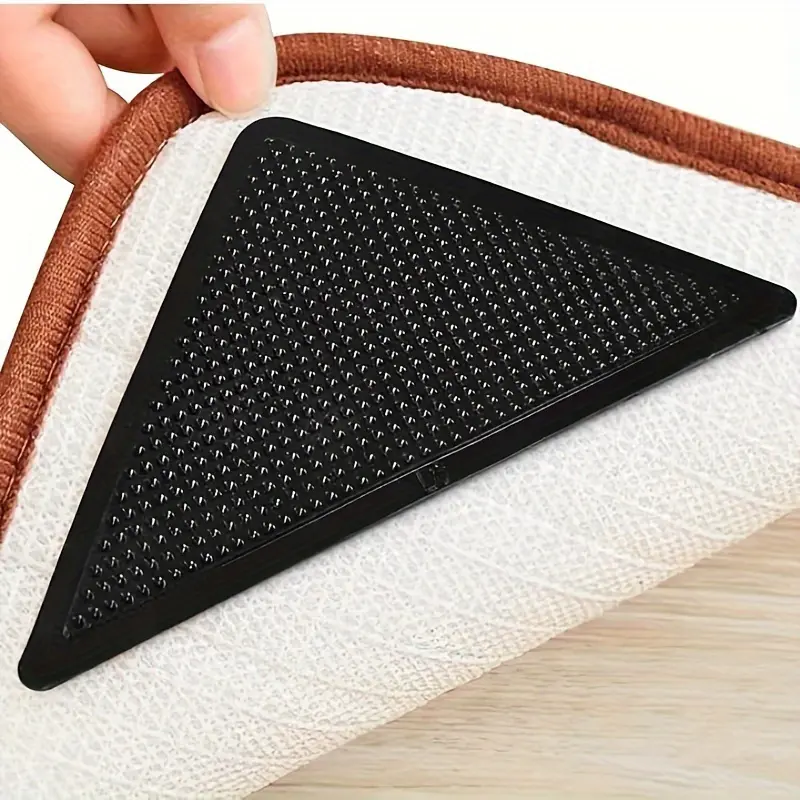 4pcs/set Reusable & Washable Rug Grippers - Non Slip Rug Anti-Slip Carpet Stickers with Double-Sided Adhesive for Secure Home Decor