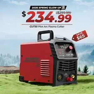 ARCCAPTAIN CUT55LED Plasma Cutter Non-Touch Pilot ARC High Frequency Air Plasma Cutting Machine 120/240V Dual Voltage IGBT Inverter 1/2" Clean Cut Reflow 2T/4T and 1/4" - 18, Digital Welding Machine, Plasma Cutter