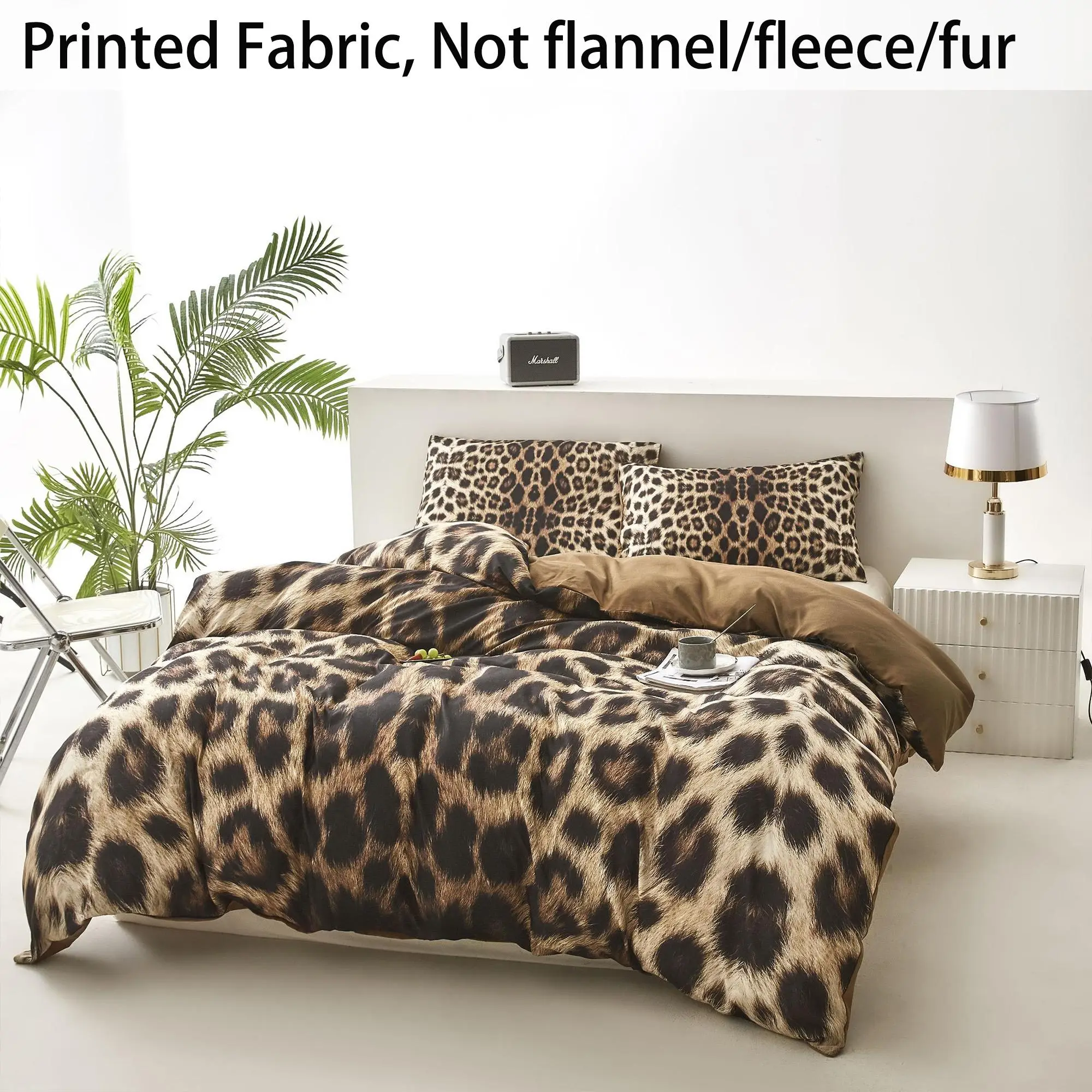 Leopard Print Bedding Set, 3 Counts/set Including 1 Count Duvet Cover & 2 Counts Pillowcase without Filler, Soft Comfortable Bedding Set for Bedroom