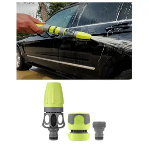 Garden Hose Nozzle Kit - Adjustable Water Spray Nozzle for Lawn, Garden, Car Cleaning (Pressure Washer Accessory for Outdoor Power Tool Use)