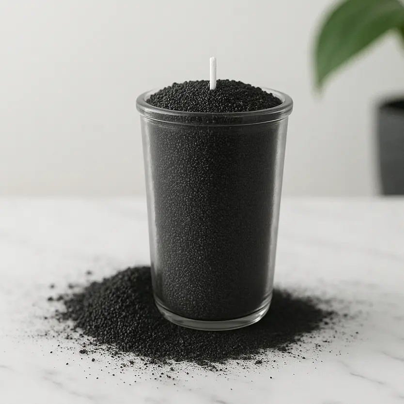Premium 10oz Black Tea Pearl Sand Candle Soy Wax for Clean Fresh Spa Vibes Relaxation Aromatherapy Home Décor Table Settings