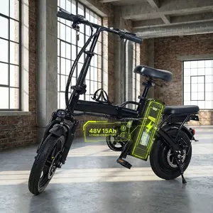 Folding Electric Bike | Speed up to 22 MPH | Front Suspension | 48V 15Ah Battery | Ideal for Urban Commuting disc brake