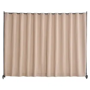 summervibes VEVOR Room Divider, Portable Panel Room Divider with Wheels Curtain Divider Stand, Freestanding Room Divider Privacy Screen for Office, Bedroom, Dining Room, Study, Brown