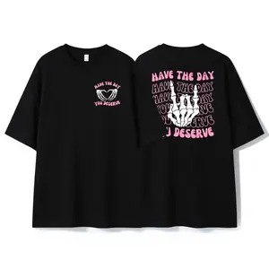 Womens Graphic Tee Streetwear Skeleton Hand Print Crewneck Short Sleeve T-shirt Vintage Goth Y2K Style Loose Fit Casual Summer Top For Daily Wear Party Festival Gift