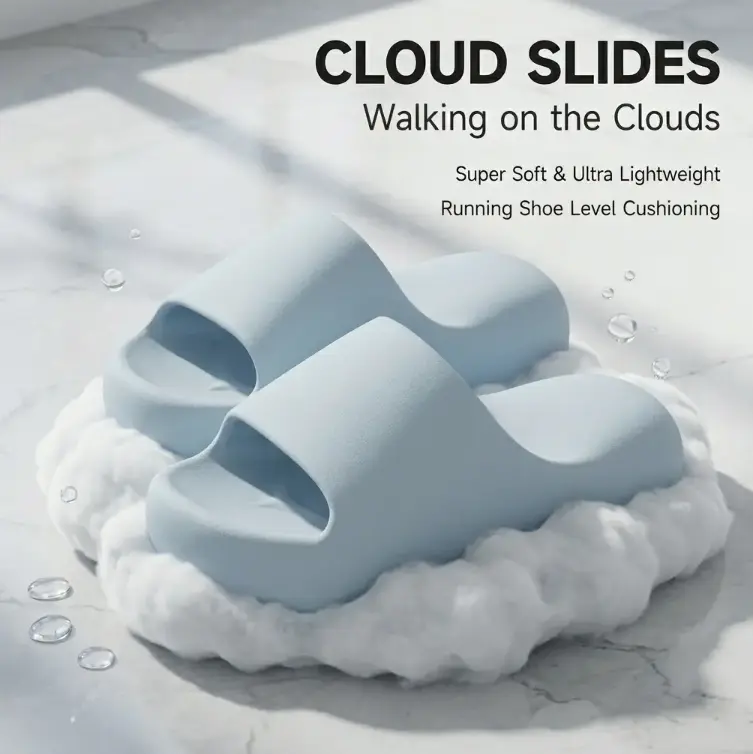 2026 Summer New Arrival Soft Squishy Waterproof Cloud Foam Platform Slides - Shock-Absorbent, Anti-Slip Comfort Slippers for Indoor, Outdoor Home Leisure Use (Party Supplies Gift Option)