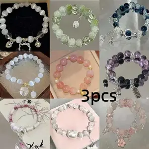 3pcs Trendy Handmade Bracelets, DIY Beaded Jewelry Set, Perfect Gift for Friends & Lovers, Ideal for Crafting & Personal Use