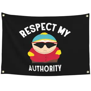 Respect My Authority Flag 3x5ft College Dorm Essentials for Guys Funny Meme Wall Decor Aesthetic Apartment Hanging Heavy Duty 4 Grommets