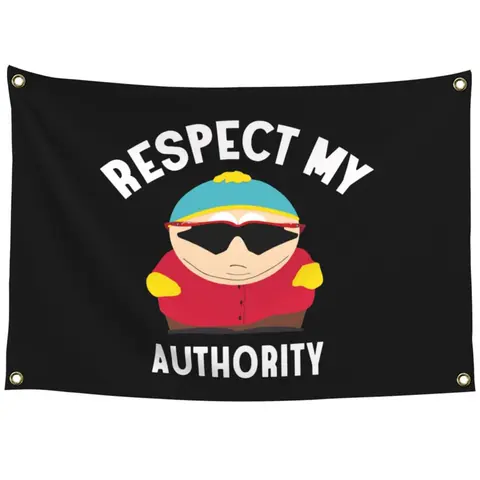 "Respect My Authority" Letter Print 3x5ft Anime and Manga Tapestry Banner, Fade Resistant Durable Home Supply, Living Room Wall Decor with 4 Heavy-Duty Hanging Grommets, Authentic Colors Ceremony Backdrop for College Dorm Guys