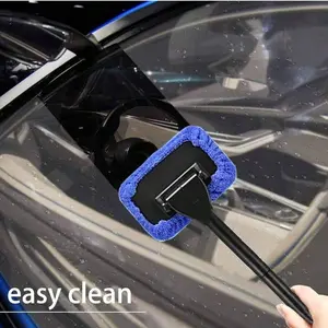 Car Window Glass Cleaning Brush, Handle, Microfiber Mop Caps, Kitchen & Bathroom Cleaner, Car Wash Accessory, Fingerprint Remover, Car Windshield Cleaner