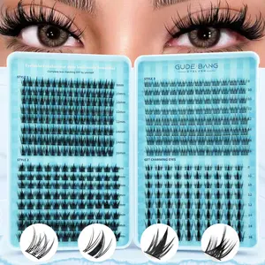 400pcs Lash Extensions, Natural & Dense Style, Mixed Lengths 8-16mm, DIY at Home, Beginner Friendly, Fluffy D Curl, 0.07mm Thickness, Eyelash Clusters