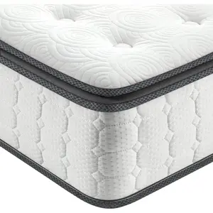 Vesgantti Twin Mattress, 10 Inch Hybrid Twin Size Mattress in a Box, Single Bed Pillow Top Mattresses, Foam and Pocket Coils Innerspring Mattresses, Pressure Relief, Medium Firm Feel