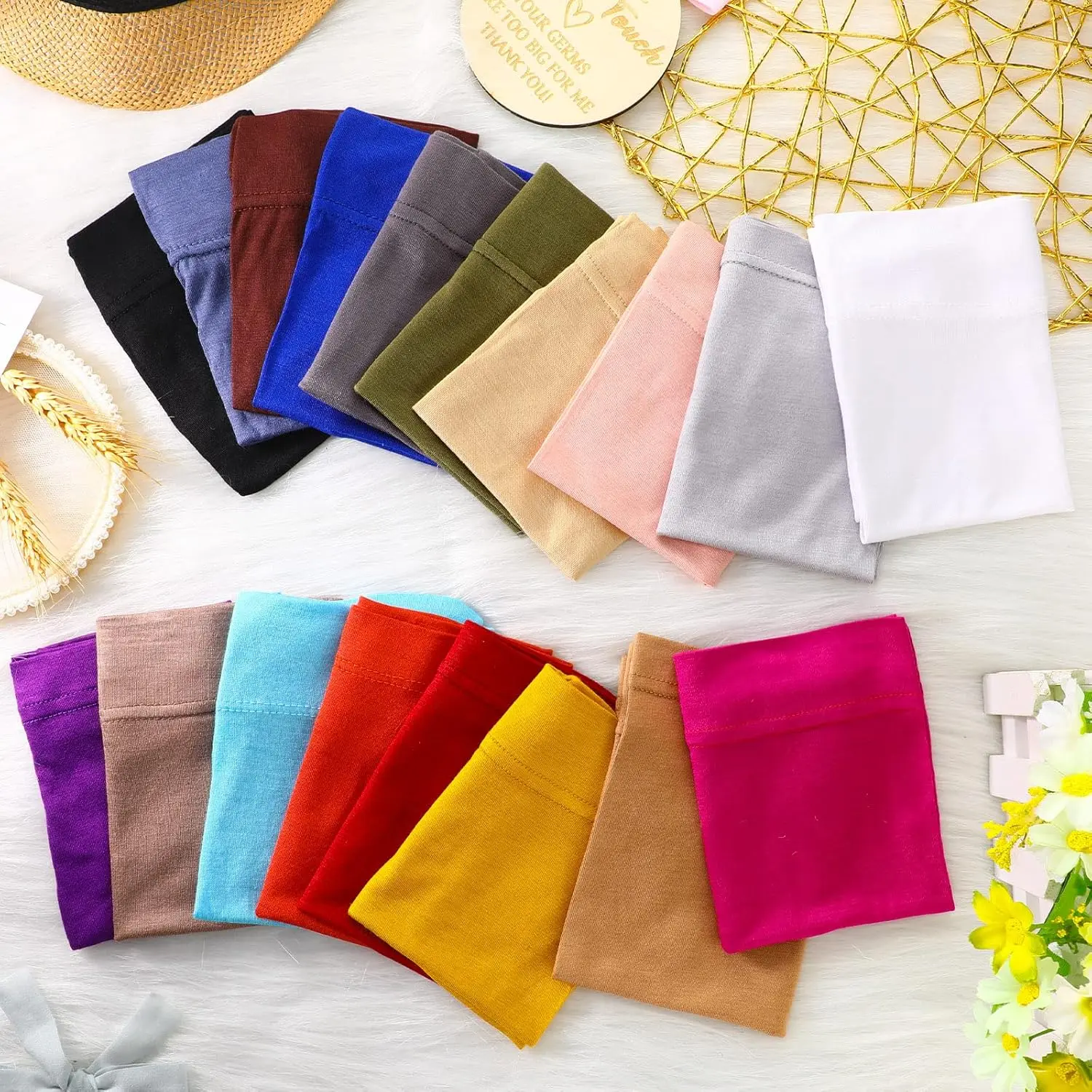 Set Of 18 Stretchy Breathable Under Scarf Hijab Caps - Unisex Style Solid Color Elastic Head Coverings for Women Men,for Sports,Casual, All Seasons,Headwear Accessory,Stretch Fit,Snug Fit