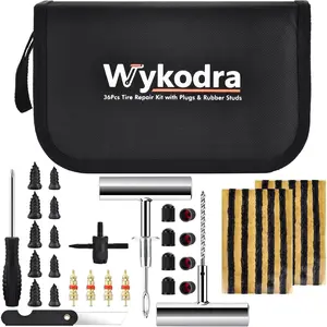 Tire Repair Kit with Tire Plug & Rubber Nail Solutions, Tire Screw Plug Kit with Screwdriver, Professional Heavy Duty Emergency Flat Tire Repair for Car, Truck, Motorcycle, Tractor, Mower, Wheelbarrow