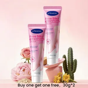 【 Buy 1 Get 1 Free】Rose Silky Hair Removal Cream, Gentle & Fast Dissolving Hair Removal, No Dark Spots, Soothing & Repairing, Plant-Based for Sensitive Skin, Suitable for Underarms, Arms, Legs & Bikini Area, Easy to Apply & Rinse, 5-Minute Smooth Skin
