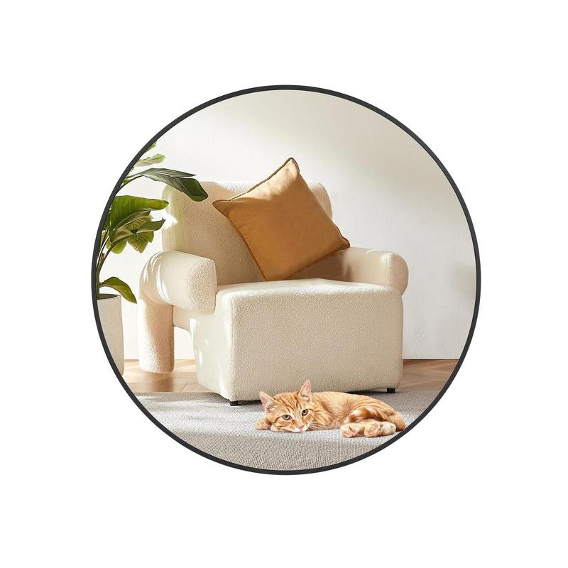 GARVEE Round Mirror, 24 Inch Circle Mirror, Black Metal Framed Mirrors for Wall, Round Mirrors for Wall Decor, Bathroom Mirrors for Over Sink, Black Round Mirror for Entryway, Living Room, Easy to Install