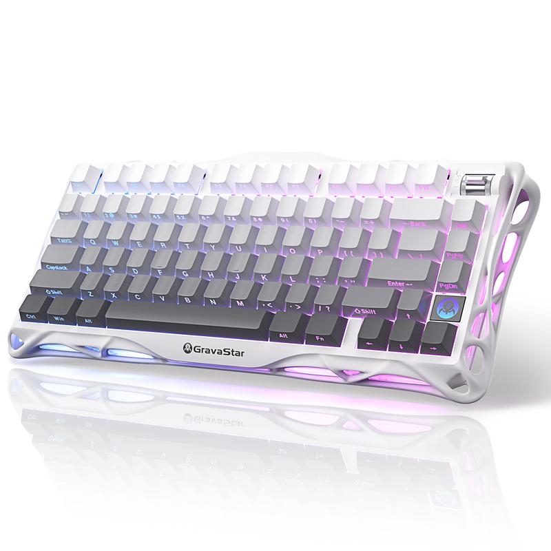 GravaStar Mercury K1 - Gradient White 75% Wireless Mechanical Gaming Keyboard - Aluminum Alloy Exoskeleton, Gasket - Mounted, Hot - Swap Sockets, Linear Switches GravaStar Mercury K1 - Gradient White 75% Wireless Mechanical Gaming Keyboard - Aluminum Alloy Exoskeleton, Gasket - Mounted, Hot - Swap Sockets, Linear Switches