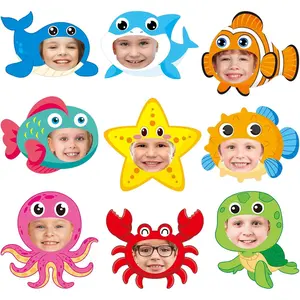 36 Pcs Summer Fish Sea Animal Cutouts for Bulletin Board Decoration Sea Life Cutouts with Photo Space for DIY Craft for Under The Sea Ocean Classroom Party Decor (Sea Animal)