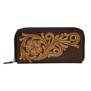 Myra Bag Ladies Maroon Royalty Western Leather Wallet S-5874