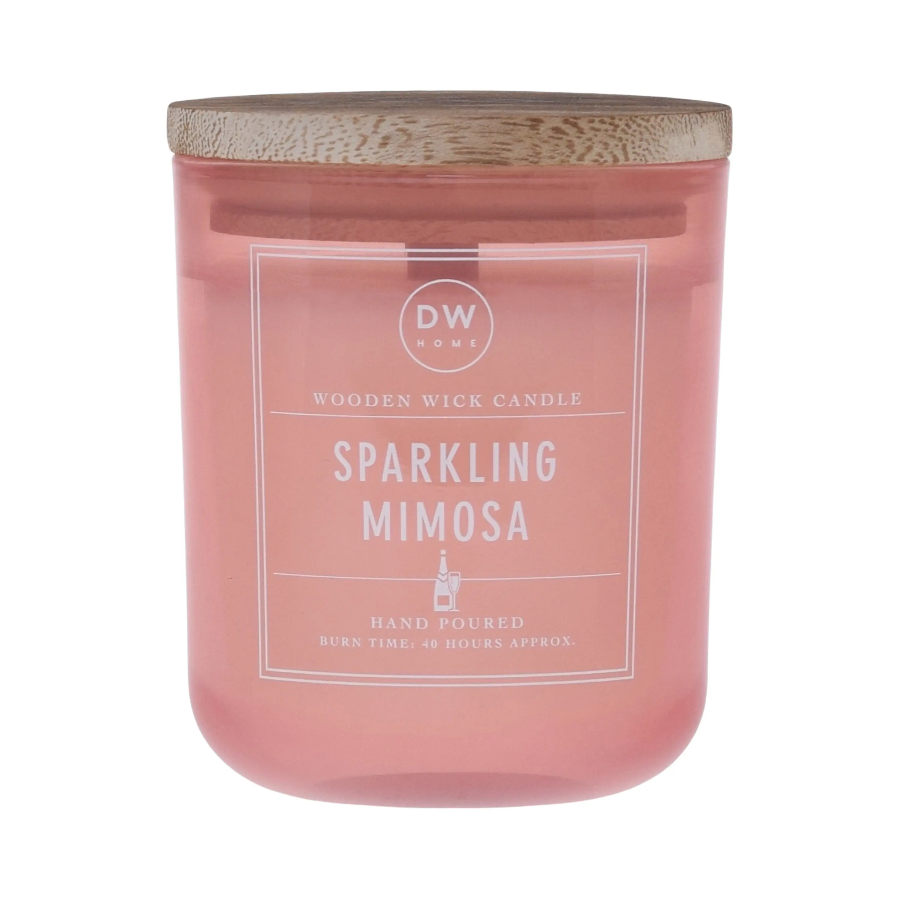 Wooden Wick Aromatherapy Candle - Sparkling Mimosa & Watermelon Scent, 40 Hours Burn Time, Home Decor & Supplies for Fragrance Decoration