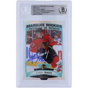 Kirby Dach Chicago Blackhawks Autographed 2019-20 Upper Deck O-Pee-Chee Platinum Marquee Rookies Rainbow #151 Beckett Fanatics Witnessed Authenticated Rookie Card - Fanatics Authentic Certified