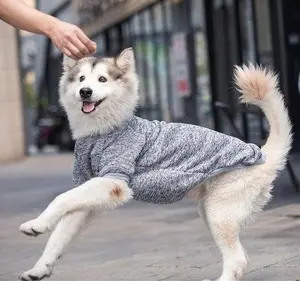 3XL-9XL Winter Warm Pet Sweater for Large Dogs Soft Fleece Material Golden Retriever Coat in Burgundy Gray Purple Navy Light Green